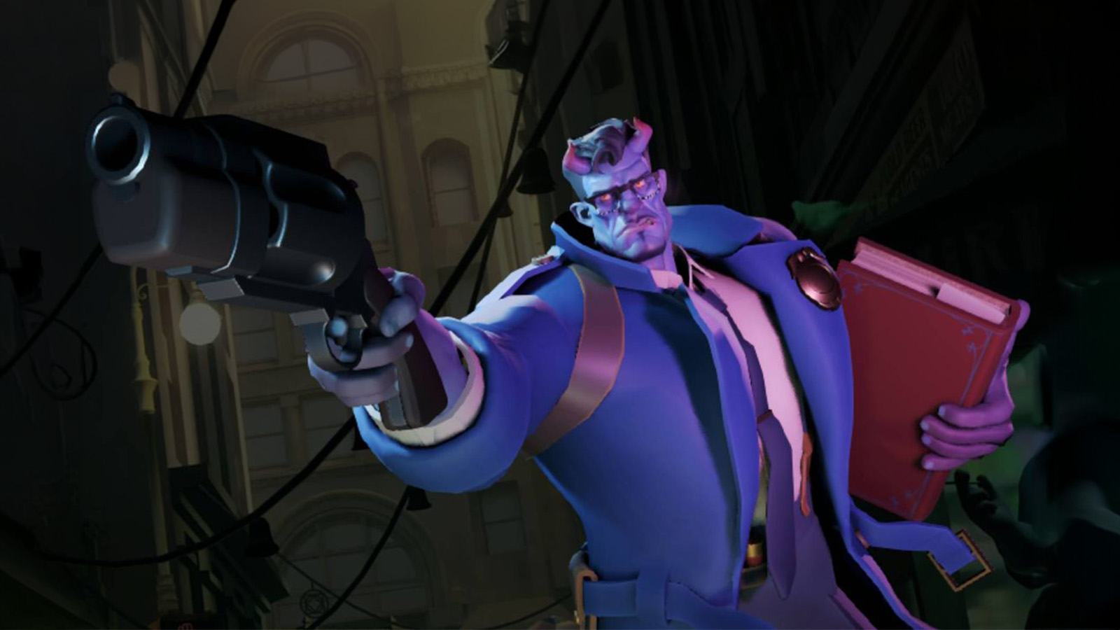 deadlock character pointing a gun