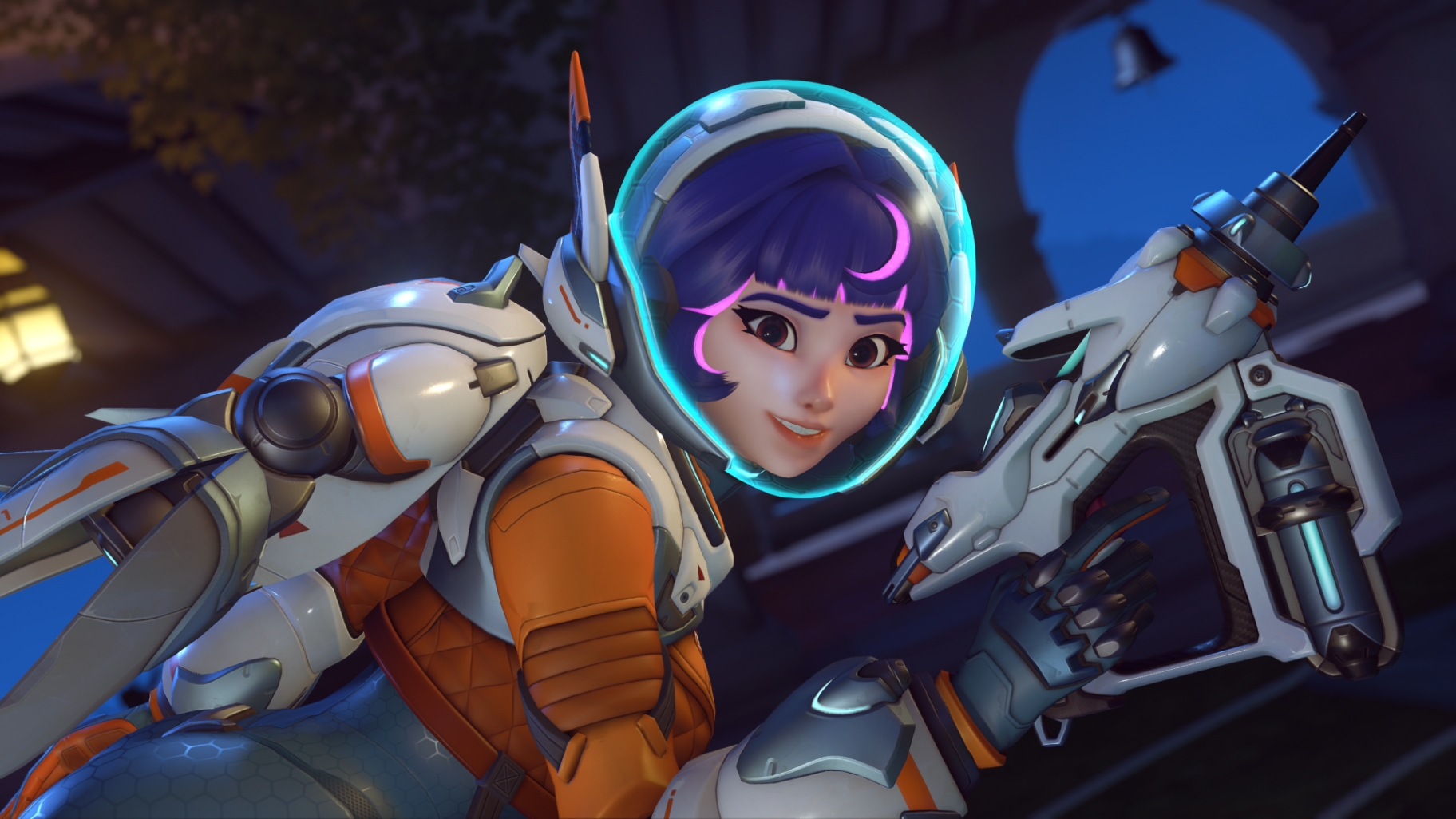 Juno from Overwatch 2 holding her gun